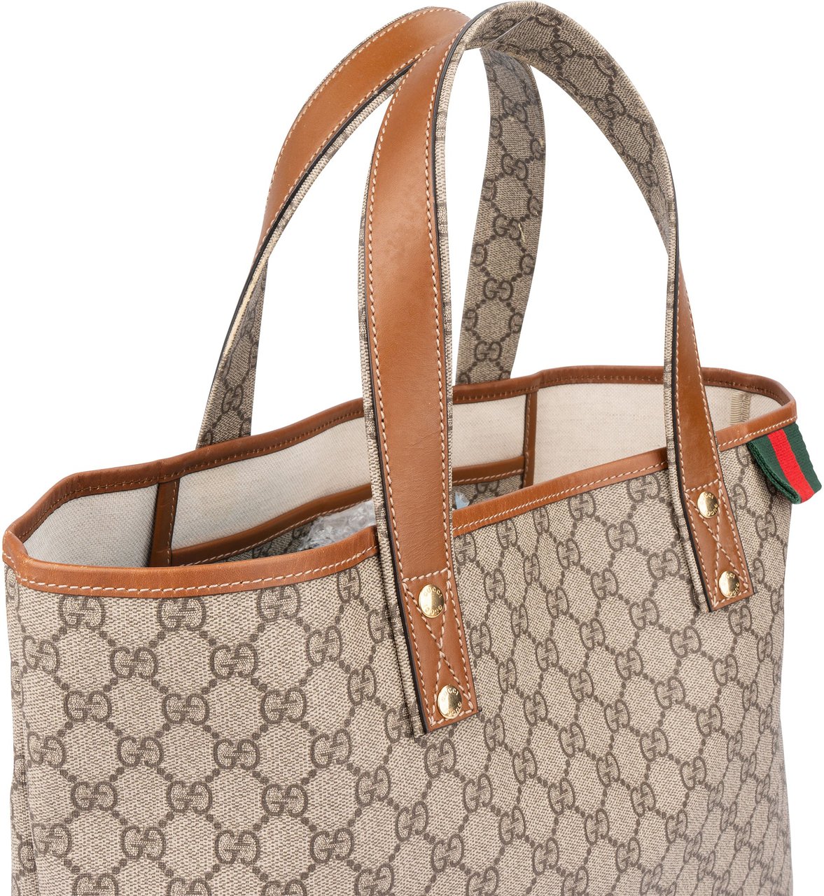 Gucci Gucci Canvas GG Monogram Sherry Line Handbag Bruin