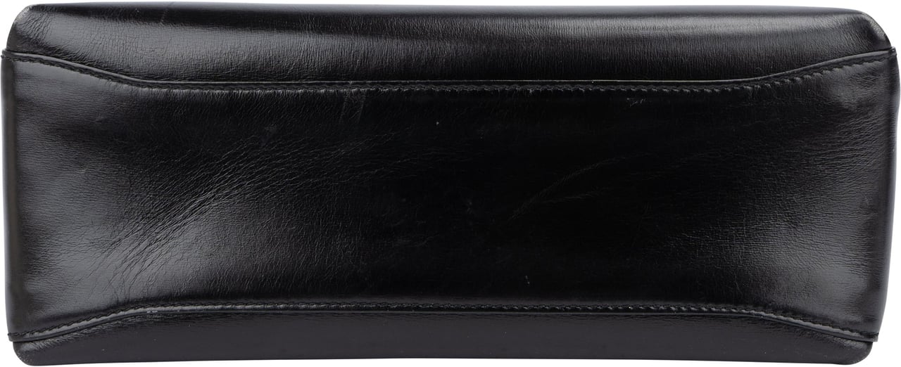 Gucci Gucci Black Leather Turnlock Handbag Zwart