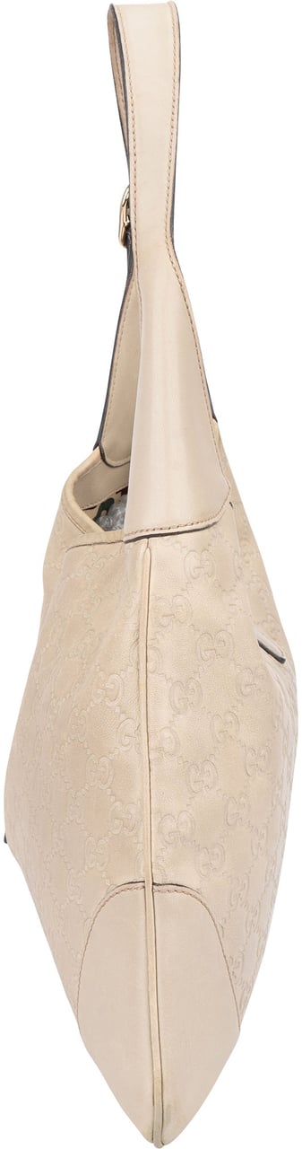 Gucci Gucci Leather GG Monogram Jackie Handbag Wit