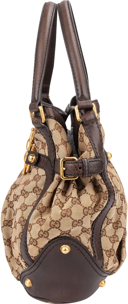 Gucci Gucci GG Monogram Horsebit Handbag Bruin