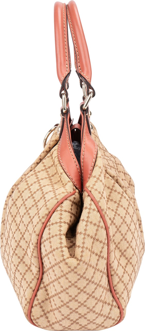 Gucci Gucci Diamante Monogram Sukey Handbag Beige