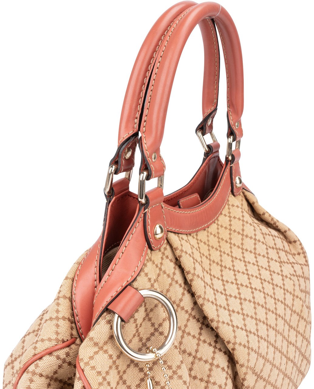 Gucci Gucci Diamante Monogram Sukey Handbag Beige