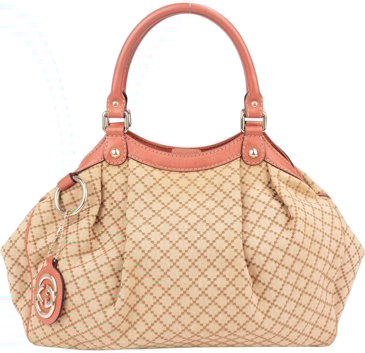 Gucci Gucci Diamante Monogram Sukey Handbag Beige