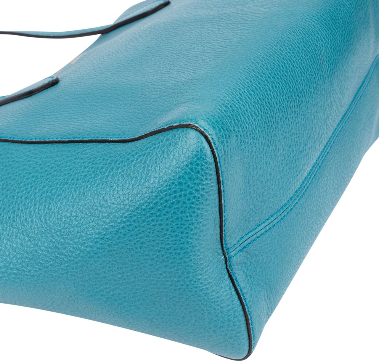 Gucci Blue Leather Swing Shoulder Bag Zwart
