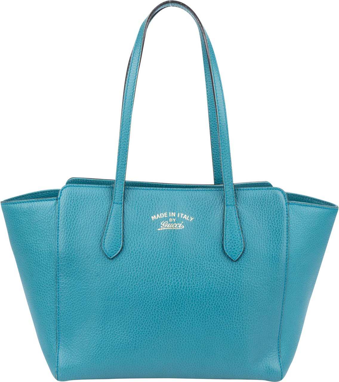 Gucci Blue Leather Swing Shoulder Bag Zwart