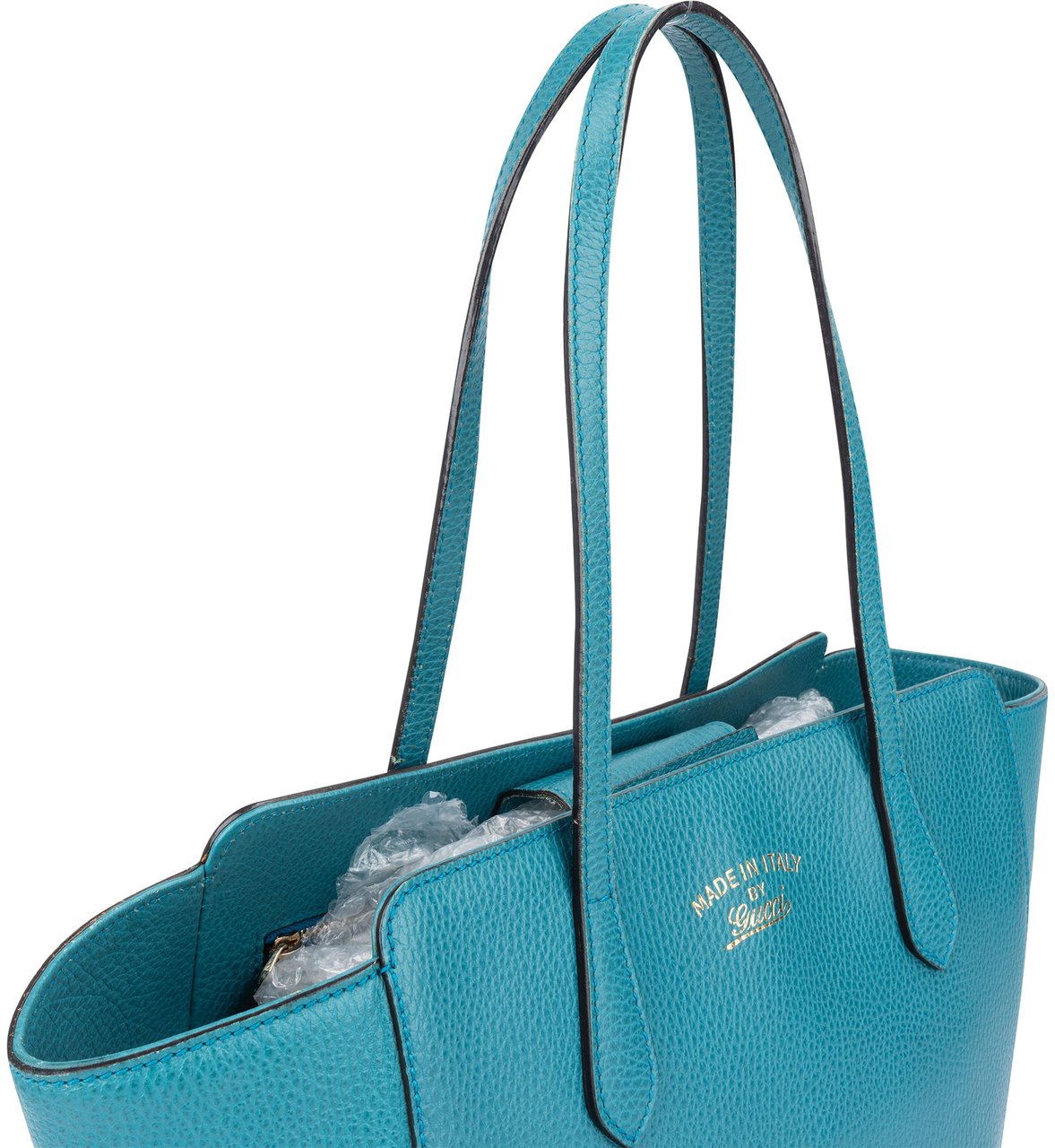 Gucci Gucci Blue Leather Swing Shoulder Bag Zwart