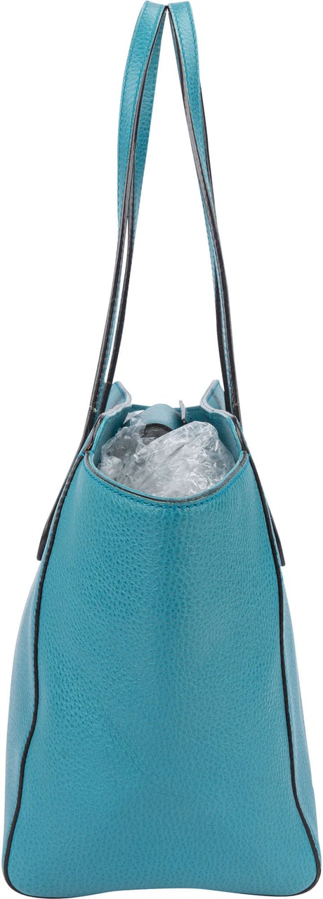 Gucci Blue Leather Swing Shoulder Bag Zwart