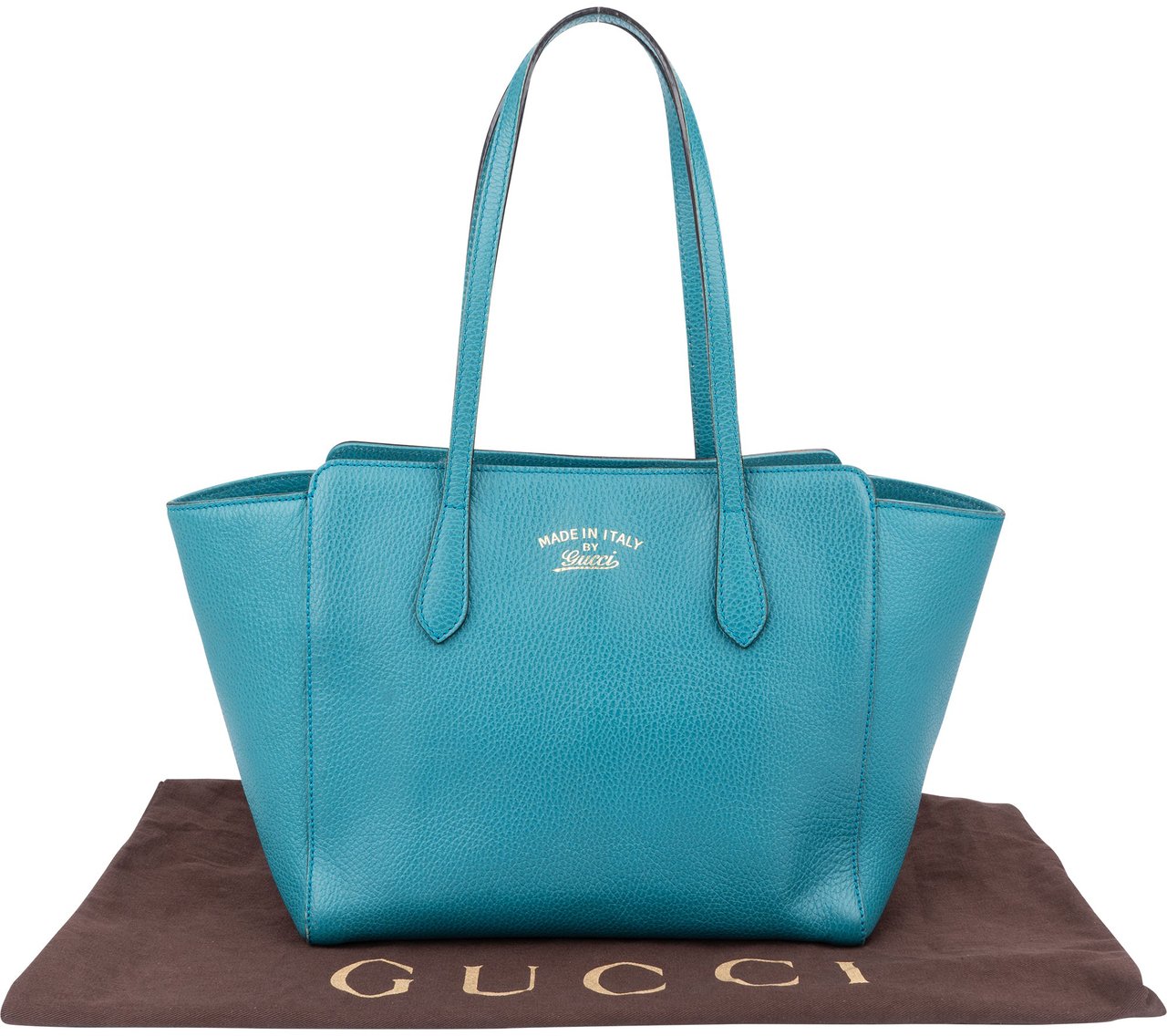 Gucci Gucci Blue Leather Swing Shoulder Bag Zwart