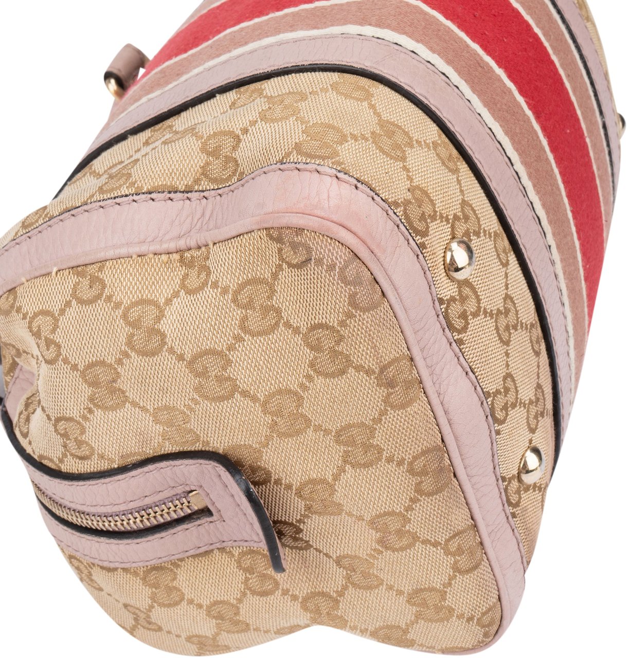 Gucci Gucci GG Monogram Sherry Line Boston Handbag Bruin