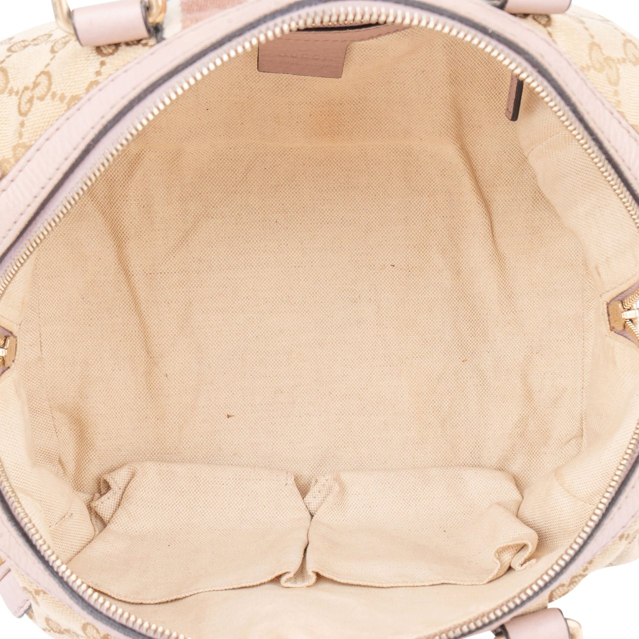 Gucci Gucci GG Monogram Sherry Line Boston Handbag Bruin