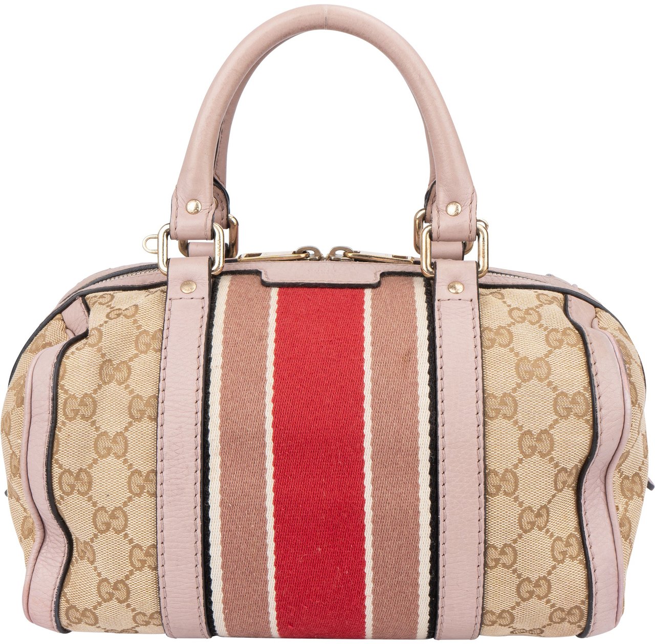 Gucci Gucci GG Monogram Sherry Line Boston Handbag Bruin