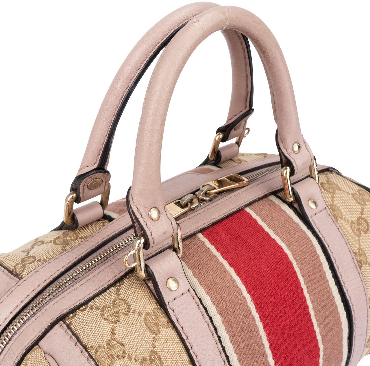 Gucci Gucci GG Monogram Sherry Line Boston Handbag Bruin