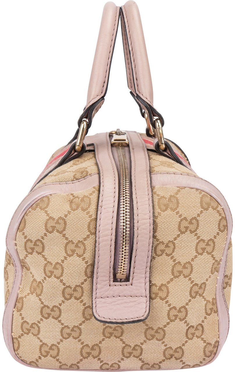 Gucci Gucci GG Monogram Sherry Line Boston Handbag Bruin