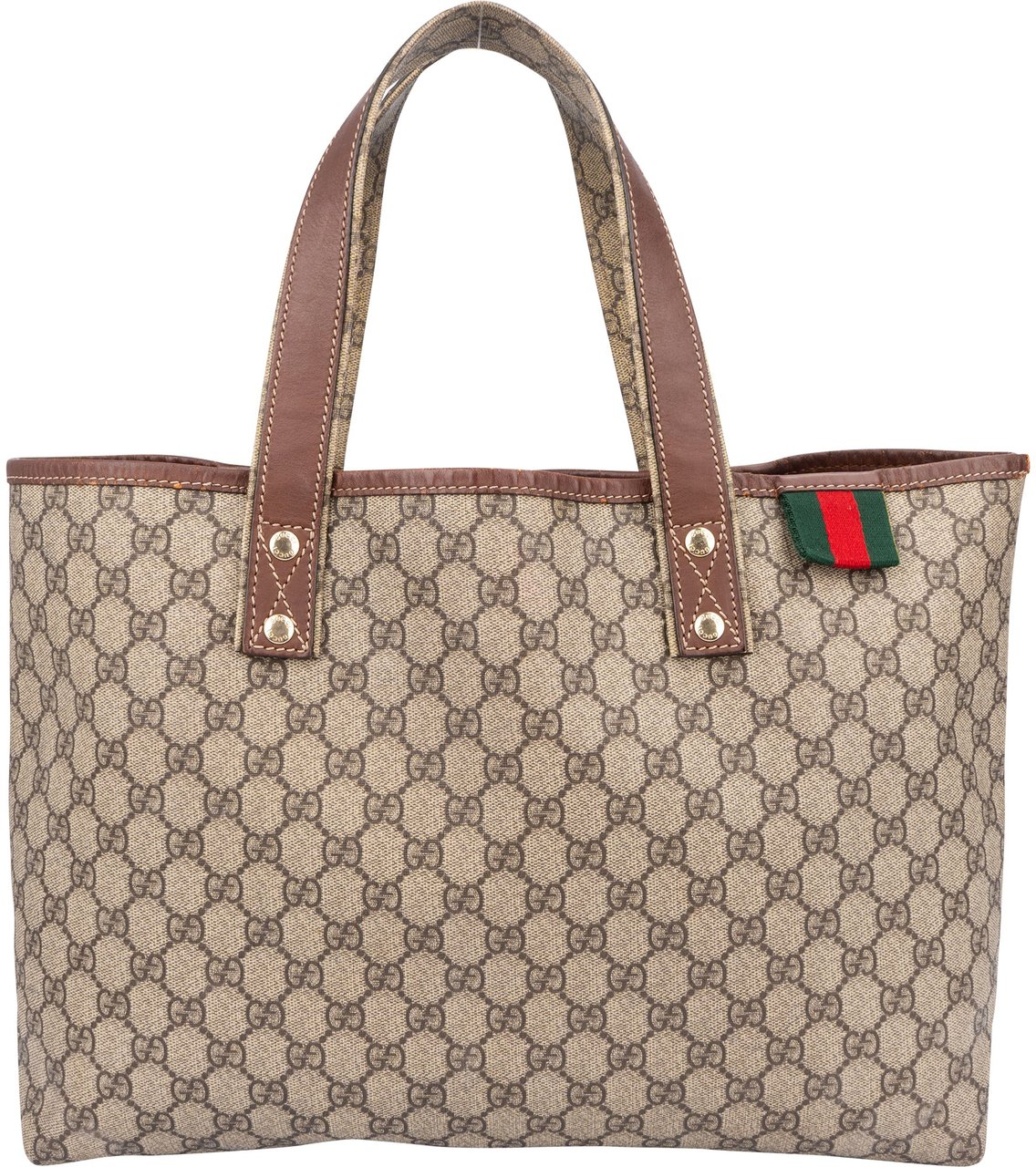 Gucci Gucci Canvas GG Monogram Sherry Line Handbag Bruin