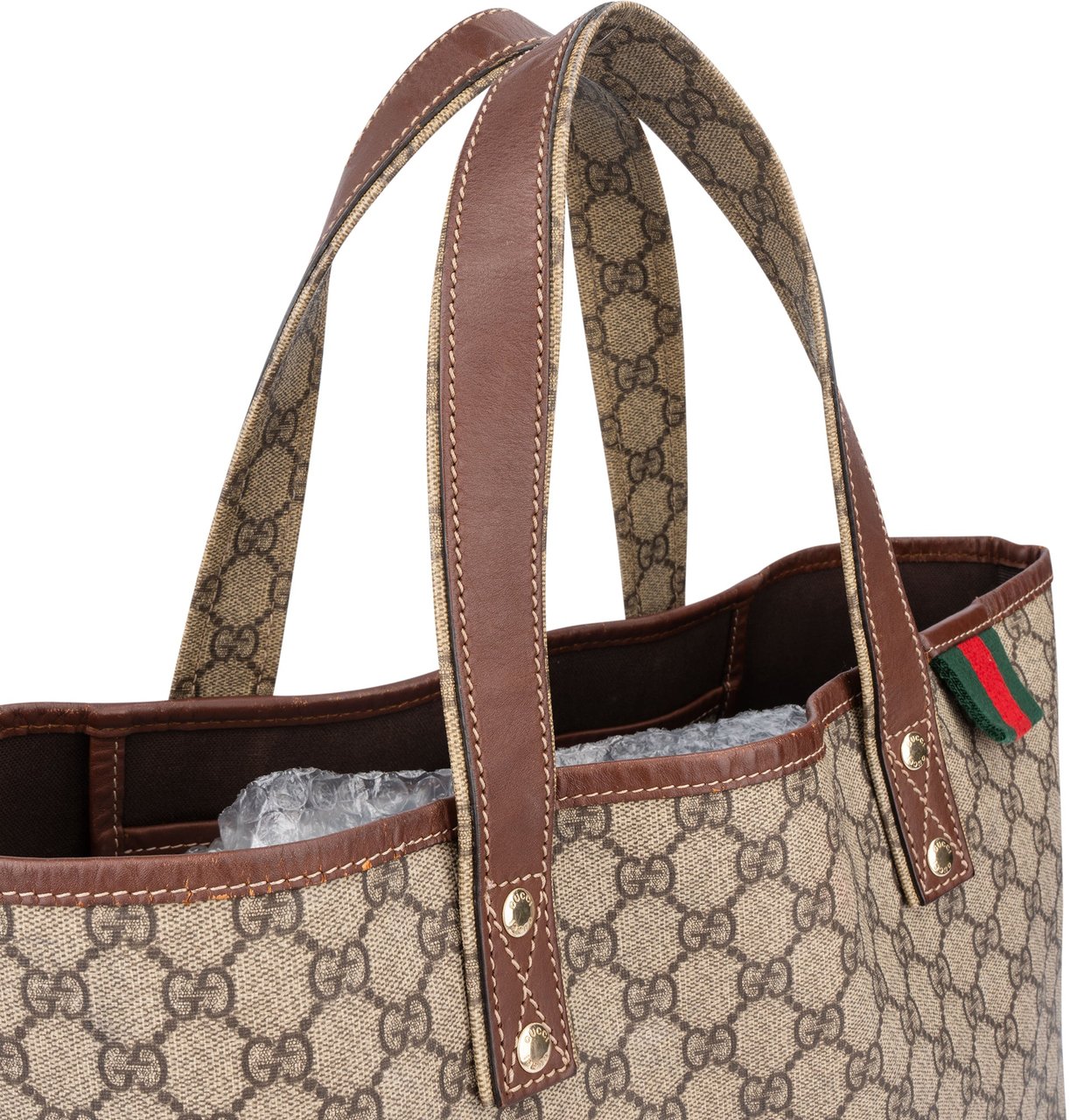 Gucci Gucci Canvas GG Monogram Sherry Line Handbag Bruin