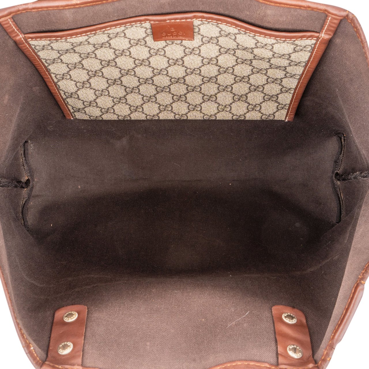 Gucci Gucci Canvas GG Monogram Sherry Line Handbag Bruin