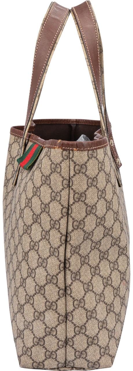 Gucci Gucci Canvas GG Monogram Sherry Line Handbag Bruin