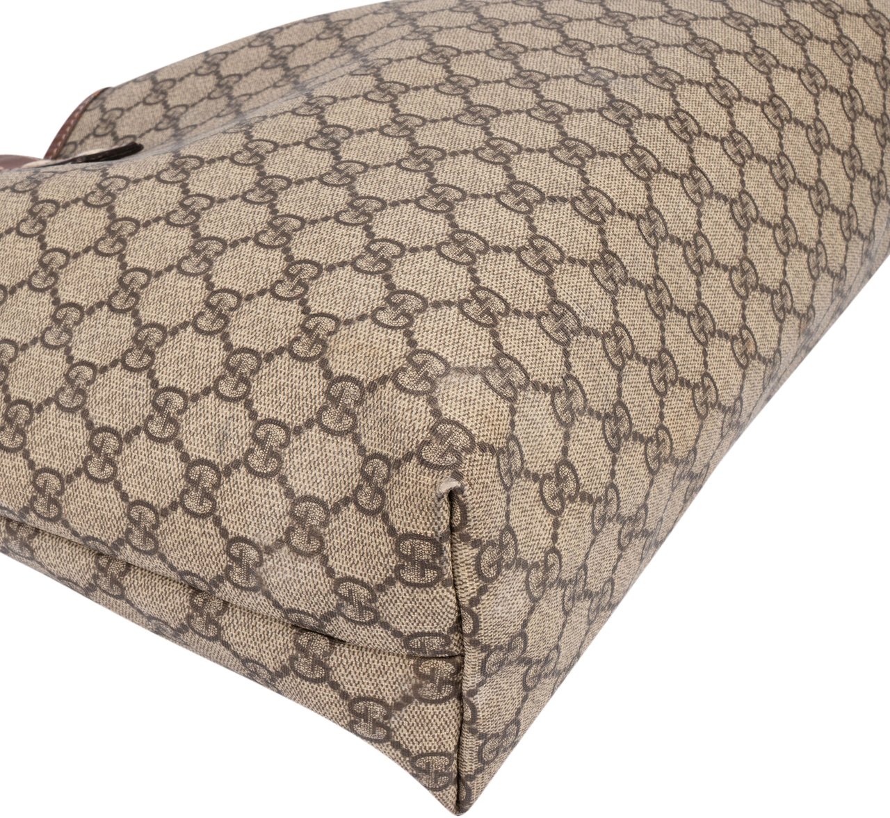 Gucci Gucci Canvas GG Monogram Sherry Line Handbag Bruin