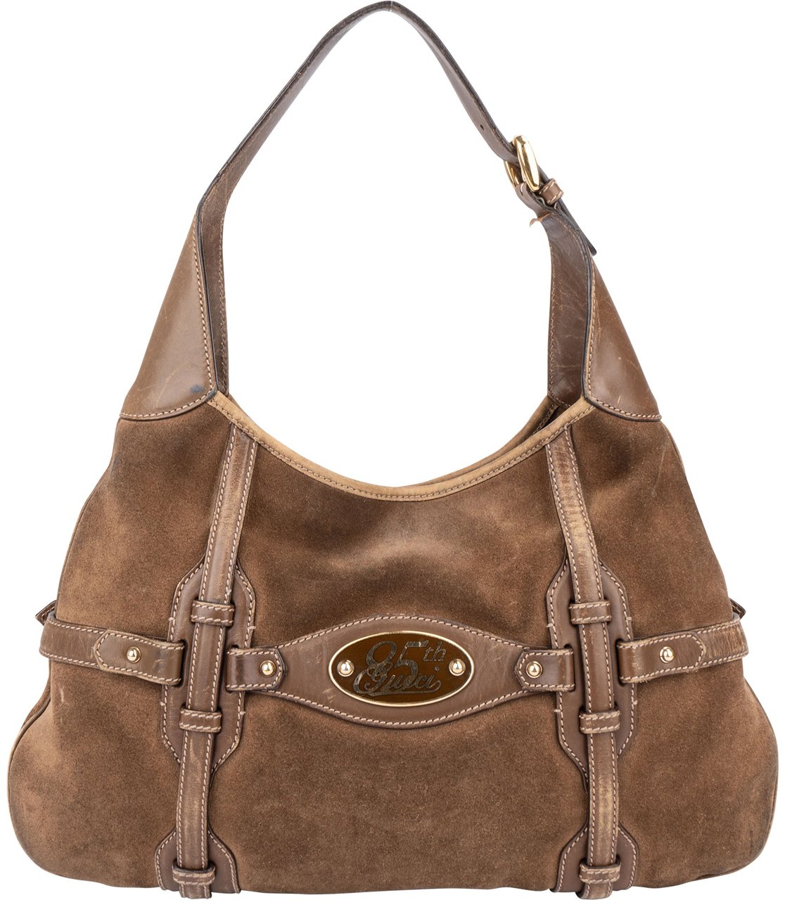 Gucci Suede Limited 85th Edition Horsebit Handbag Bruin