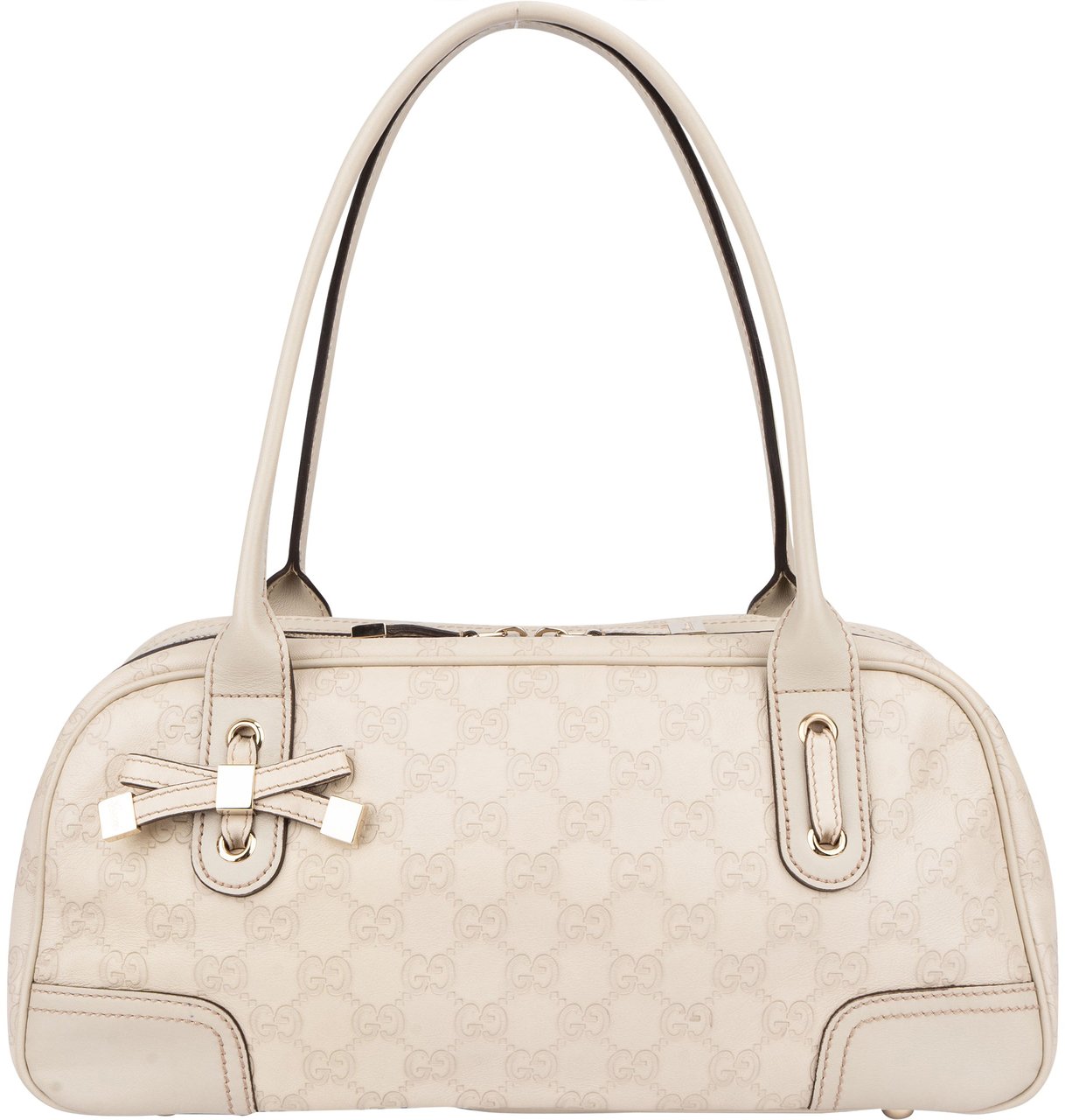 Gucci Gucci Leather GG Monogram Princy Handbag Wit