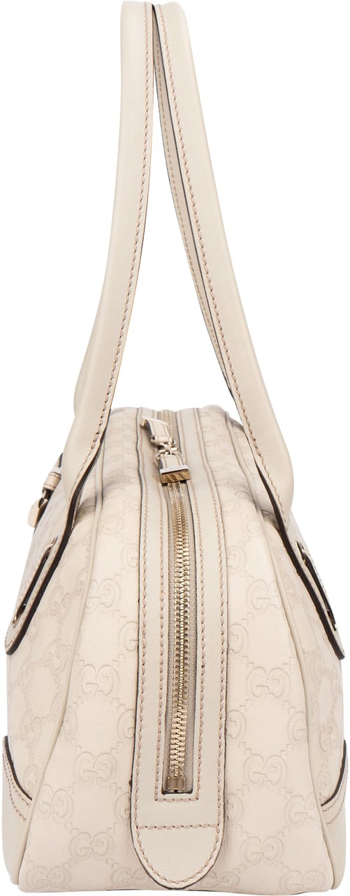Gucci Gucci Leather GG Monogram Princy Handbag Wit