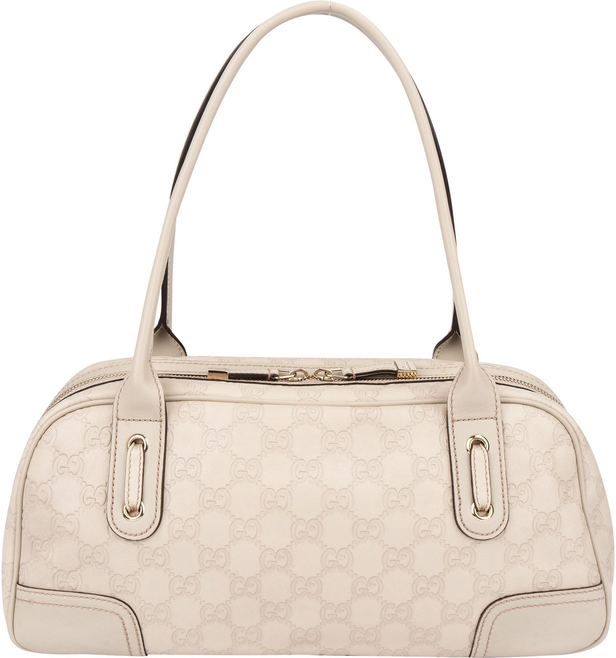 Gucci Gucci Leather GG Monogram Princy Handbag Wit