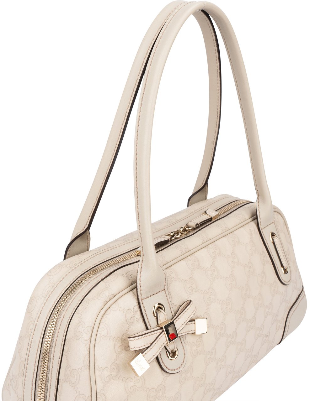 Gucci Gucci Leather GG Monogram Princy Handbag Wit