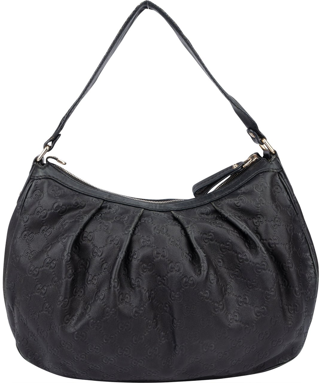 Gucci Gucci Leather GG Monogram Sukey Handbag Zwart