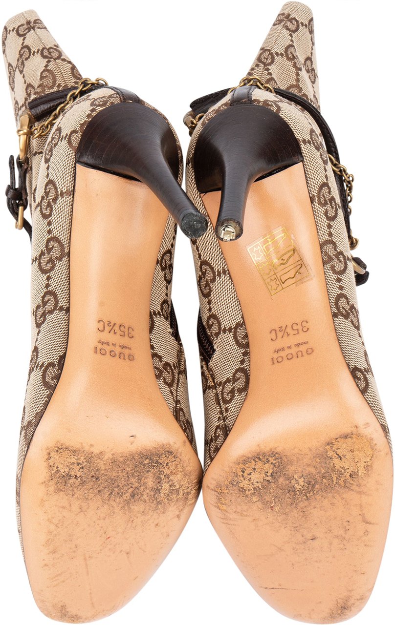 Gucci Gucci GG Monogram Horsebit Ankle Boots (35,5) Bruin