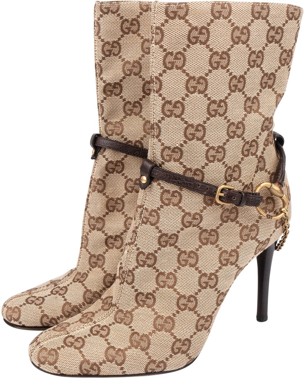Gucci Gucci GG Monogram Horsebit Ankle Boots (35,5) Bruin