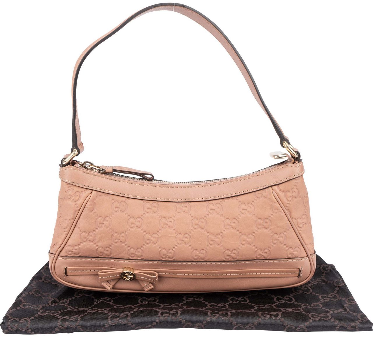 Gucci Gucci Leather GG Monogram Mini Princy Handbag Roze