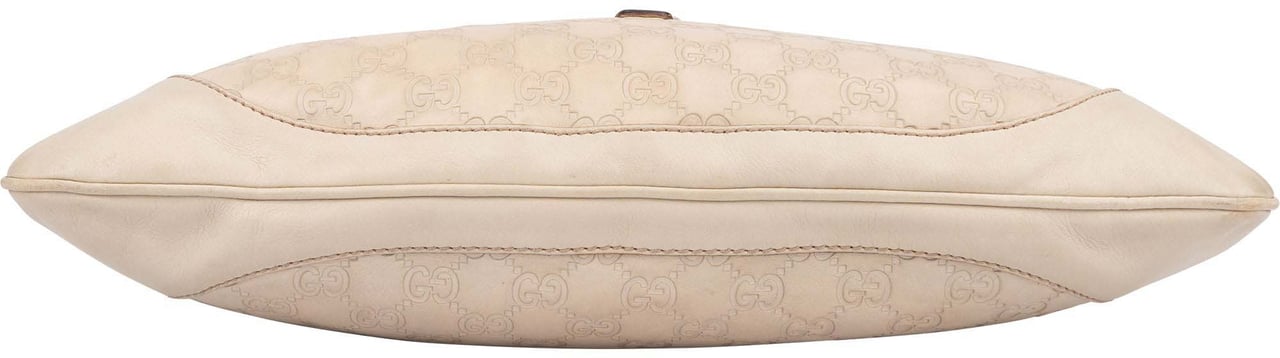 Gucci Gucci Leather GG Monogram Jackie Handbag Wit