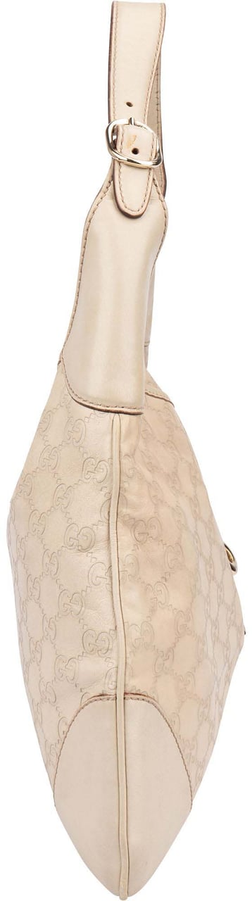 Gucci Gucci Leather GG Monogram Jackie Handbag Wit