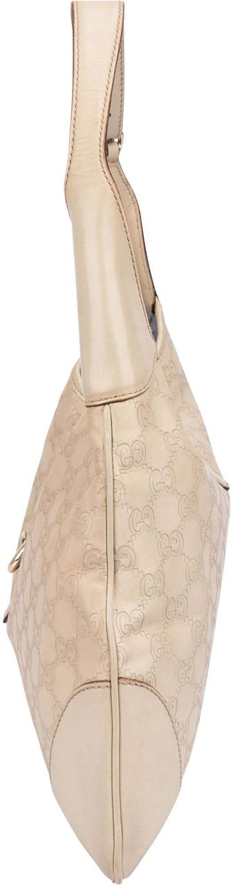 Gucci Gucci Leather GG Monogram Jackie Handbag Wit