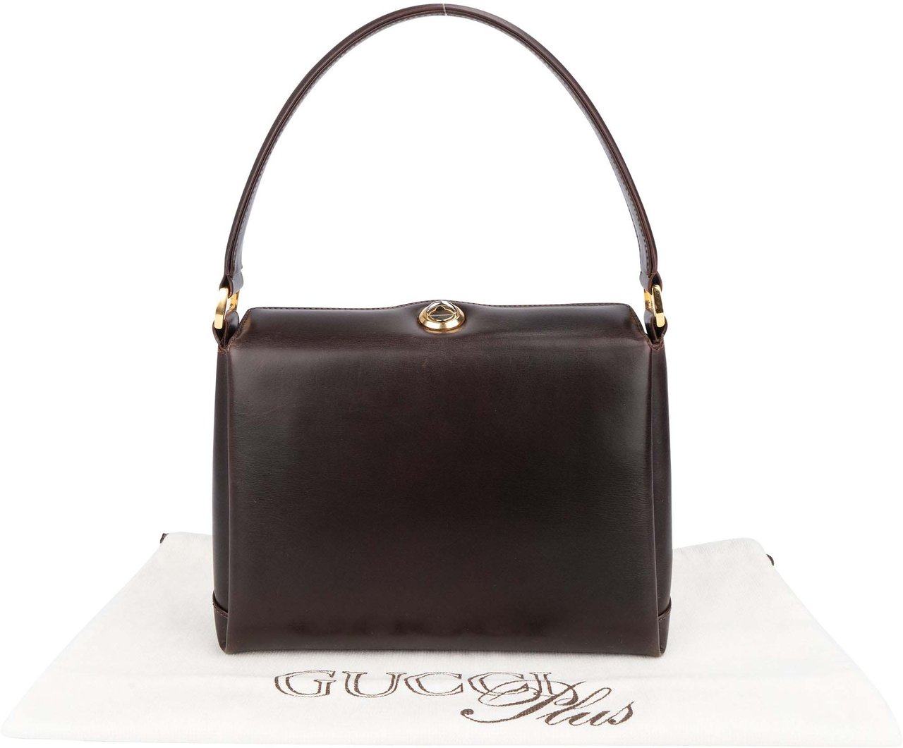 Gucci Gucci Brown Boxcalf Turnlock Handbag Bruin