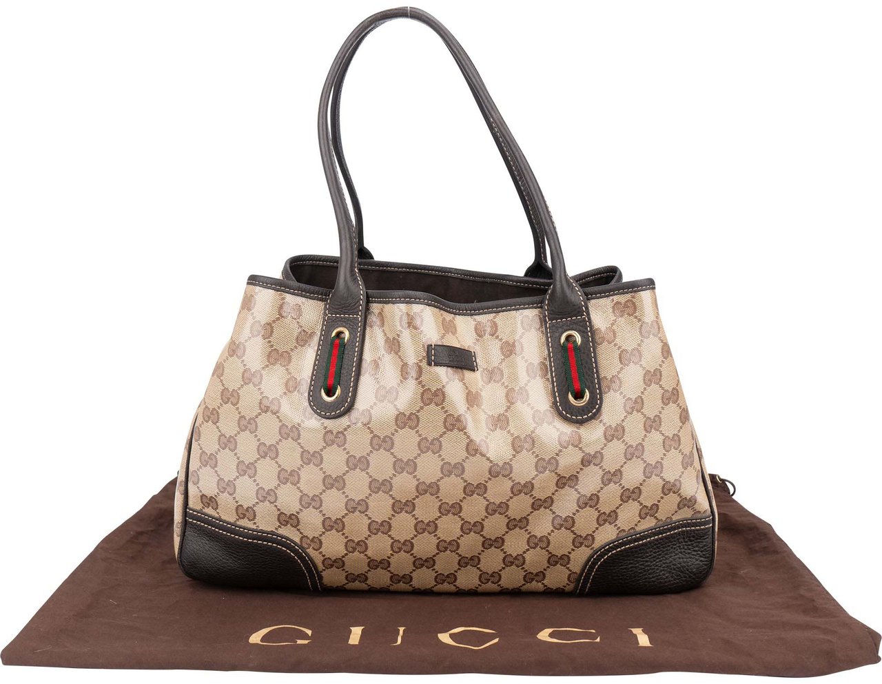Gucci Gucci Canvas Monogram Princy Handbag Bruin
