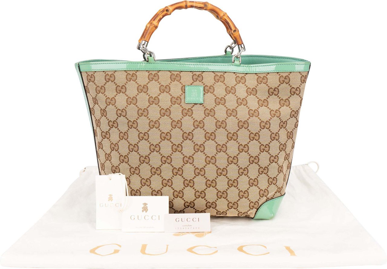 Gucci Gucci Canvas Monogram Kids Handbag Bruin