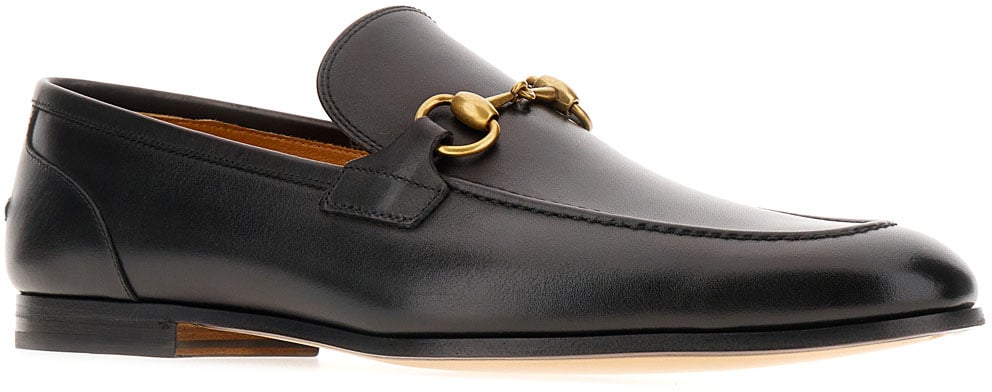 Gucci Black leather Jordaan loafers Zwart