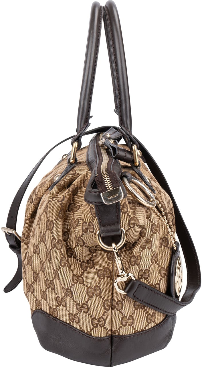 Gucci Gucci Canvas Monogram Sukey Handbag Bruin
