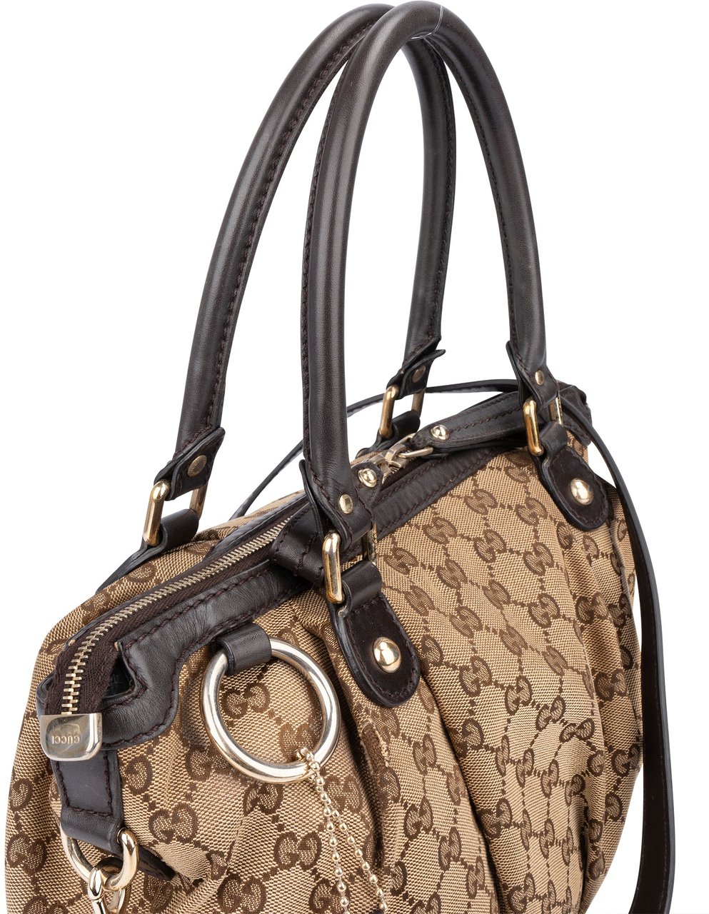 Gucci Gucci Canvas Monogram Sukey Handbag Bruin