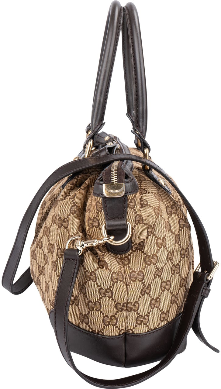 Gucci Gucci Canvas Monogram Sukey Handbag Bruin