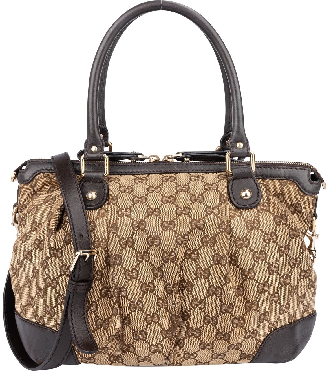 Gucci Gucci Canvas Monogram Sukey Handbag Bruin