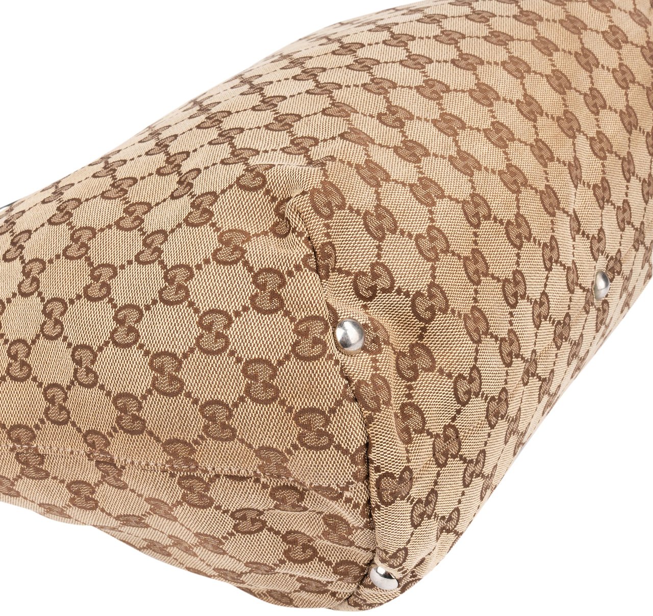 Gucci Gucci GG Monogram Horsebit Handbag Bruin