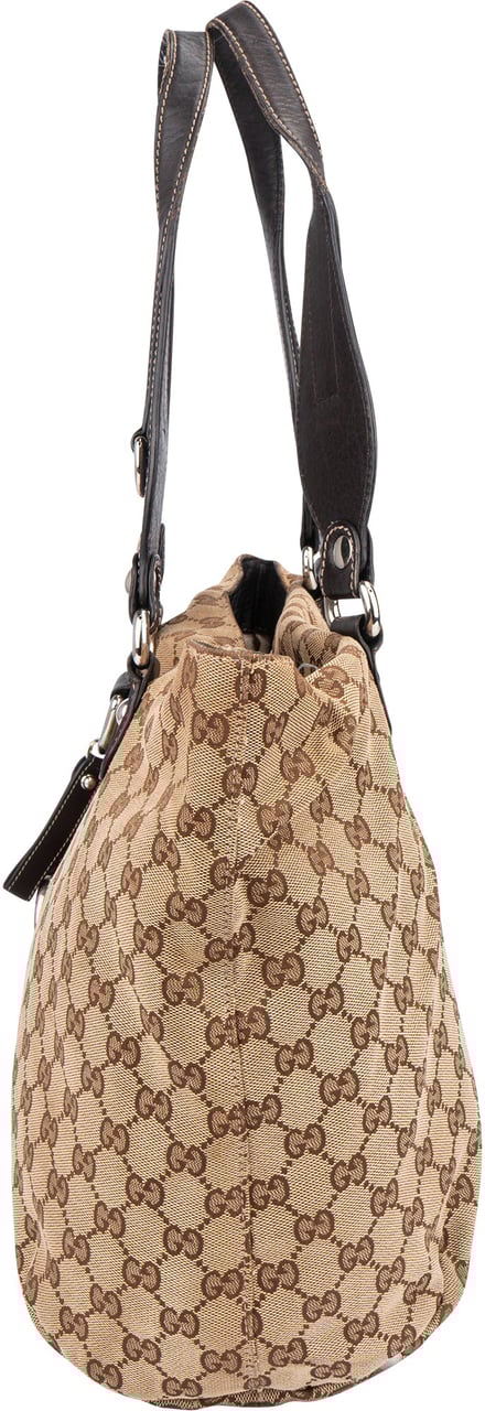 Gucci Gucci GG Monogram Horsebit Handbag Bruin