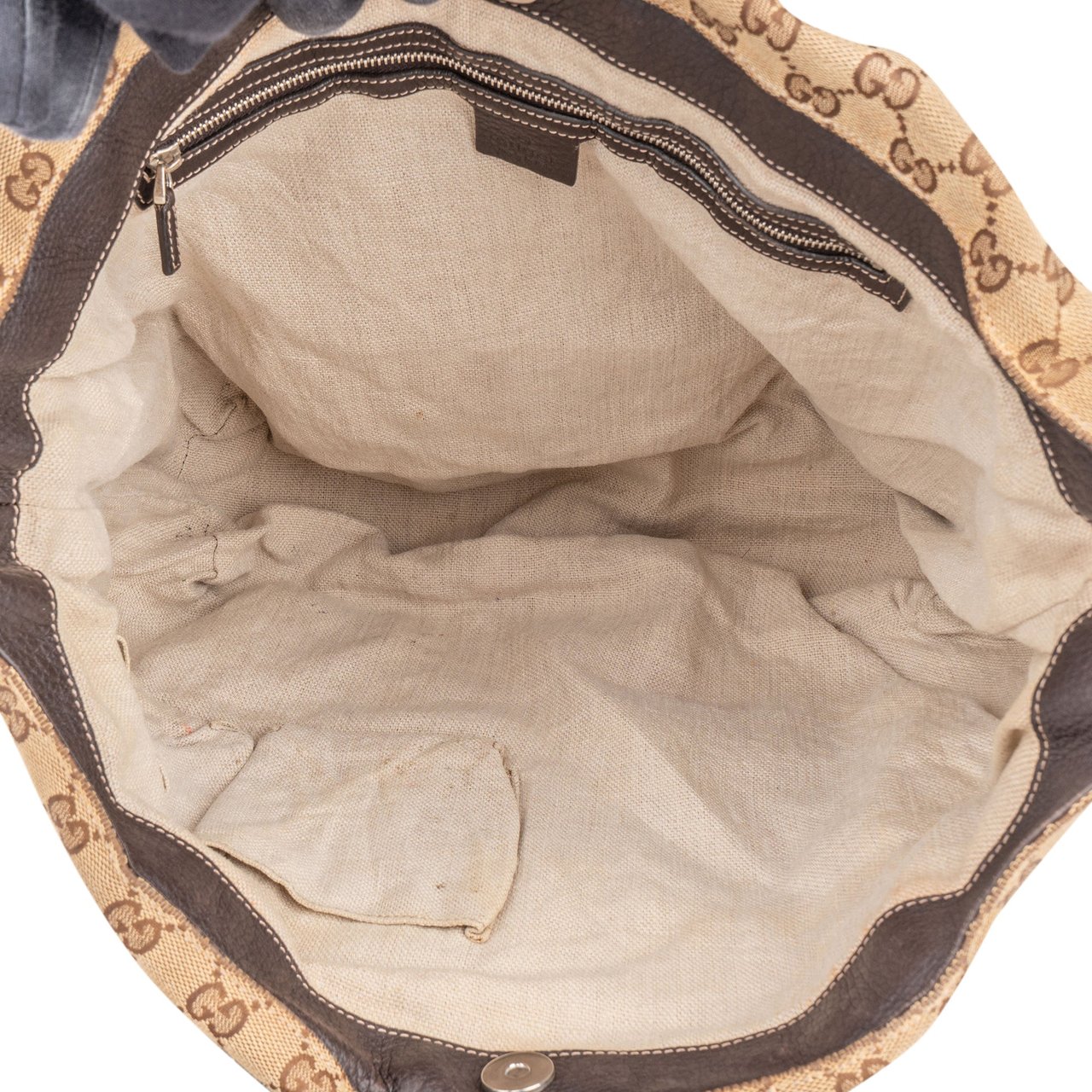Gucci Gucci GG Monogram Horsebit Handbag Bruin