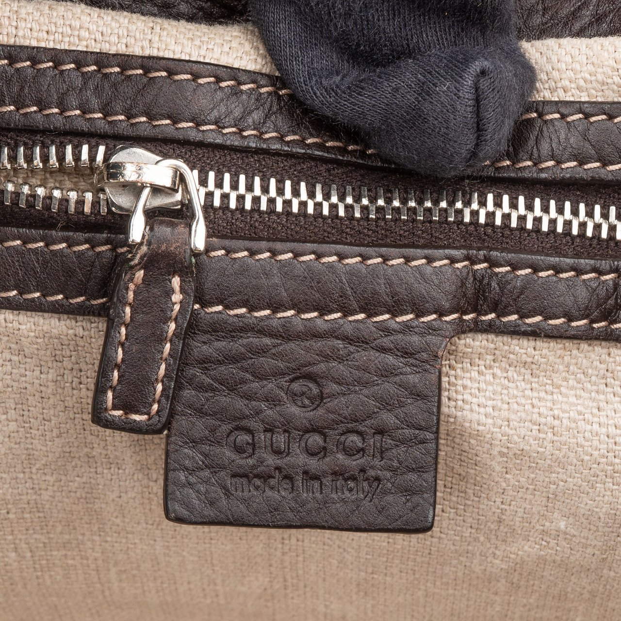 Gucci Gucci GG Monogram Horsebit Handbag Bruin