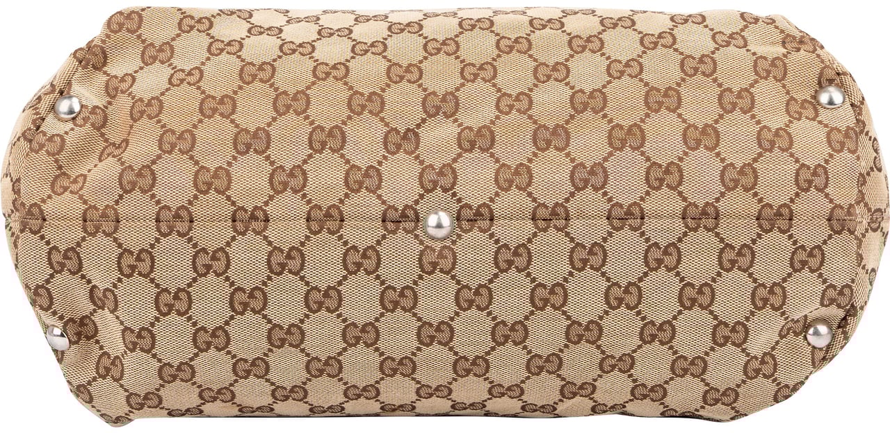 Gucci Gucci GG Monogram Horsebit Handbag Bruin