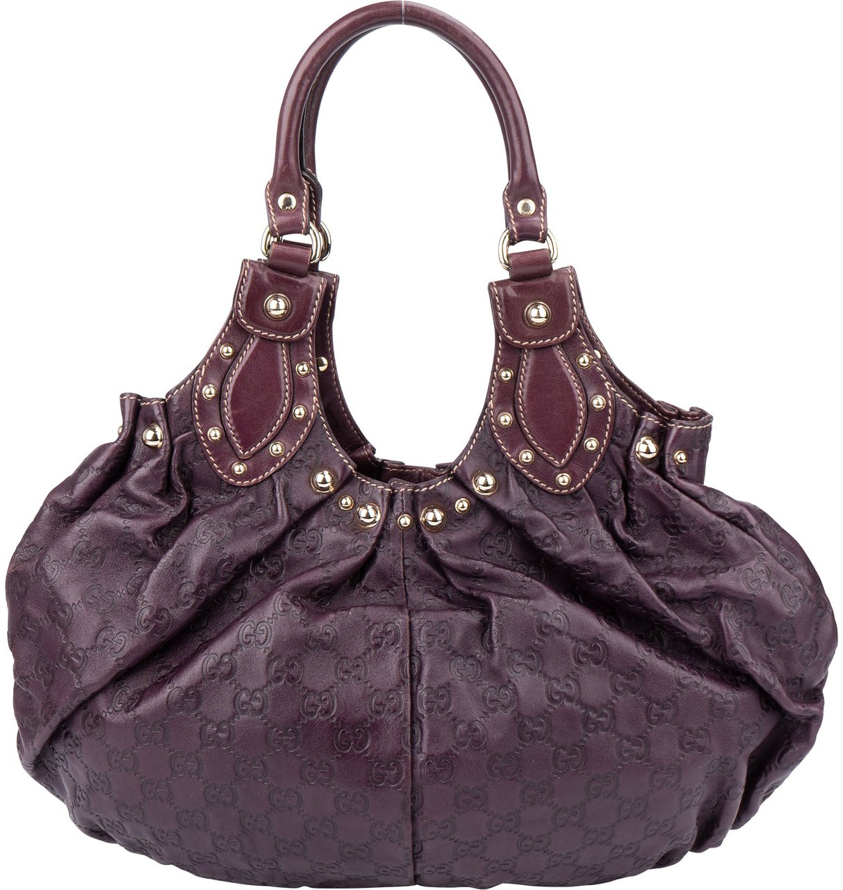 Gucci Gucci Leather GG Monogram Pelham Handbag Paars