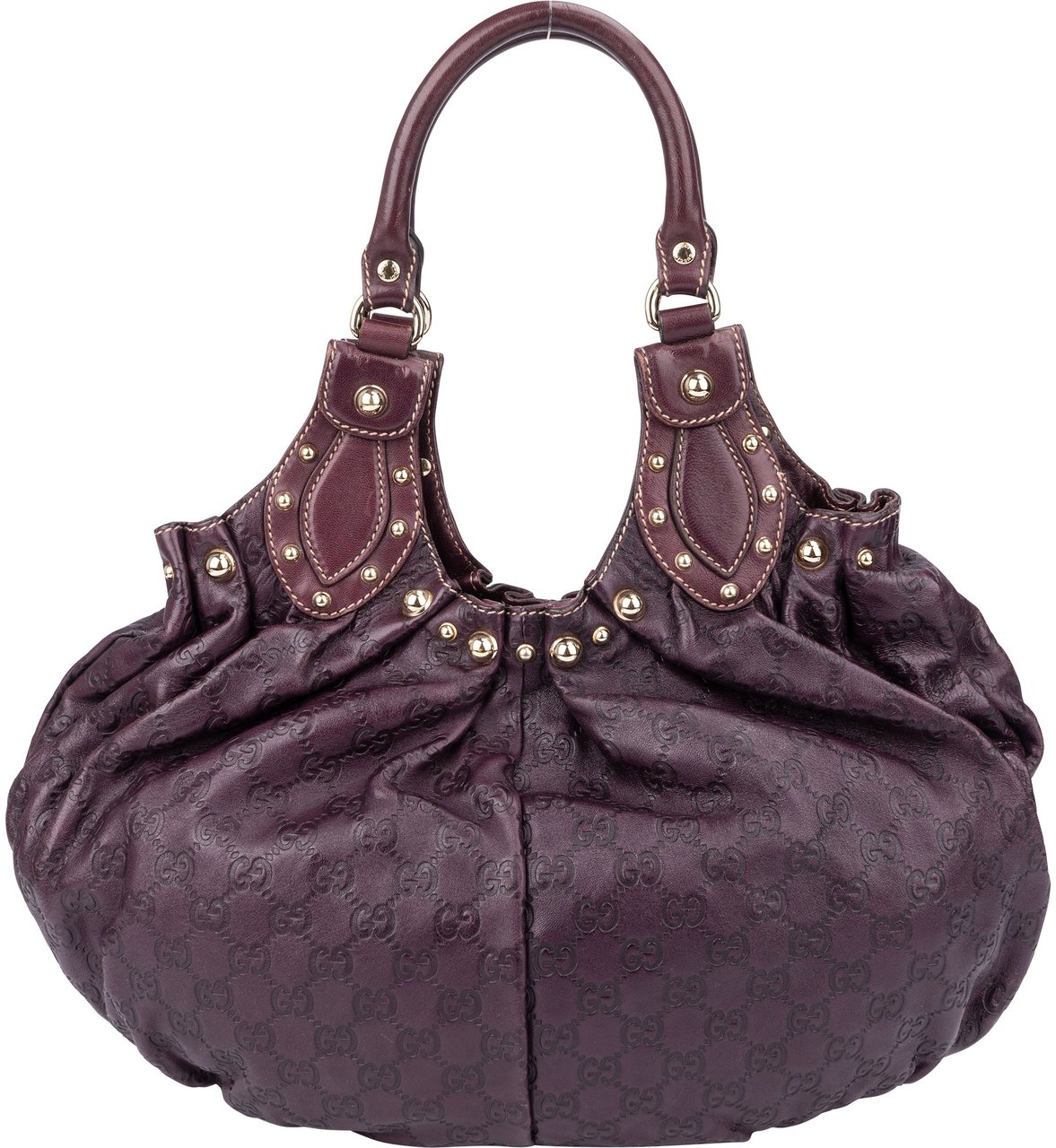 Gucci Gucci Leather GG Monogram Pelham Handbag Paars