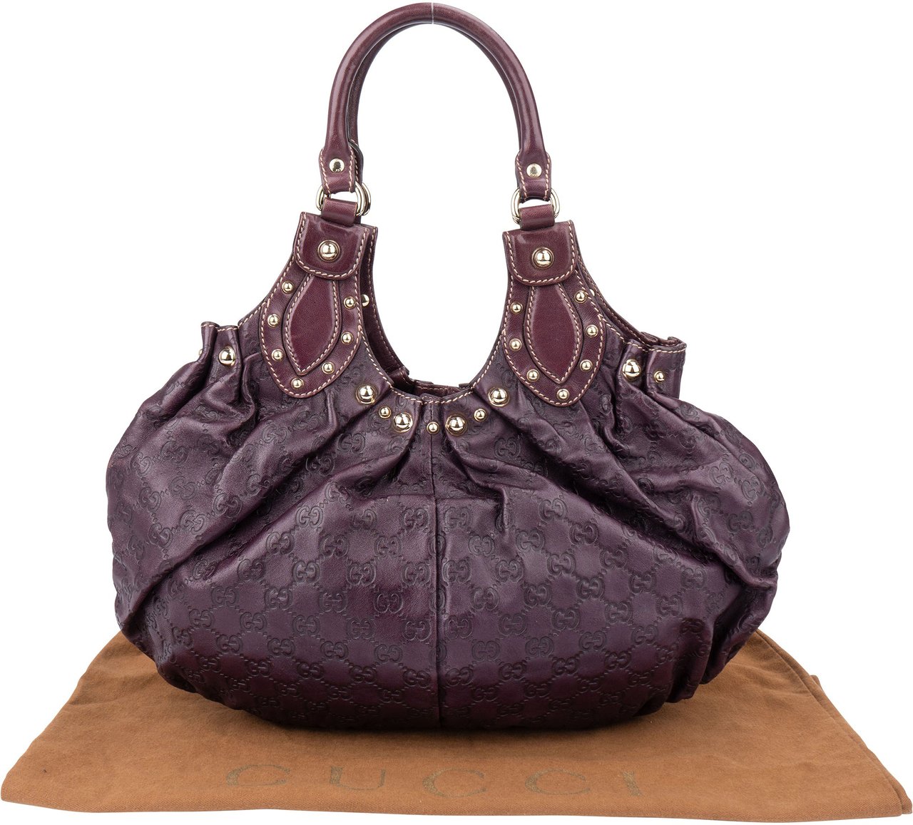 Gucci Gucci Leather GG Monogram Pelham Handbag Paars